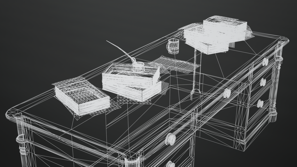 Desktop and Items Wireframe 